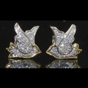 Jewelry - 0.25 ct Genuine Diamond Bird Earrings 10kt Jewelry - 0.25 ct Genuine Diamond Bird Earrings 10kt